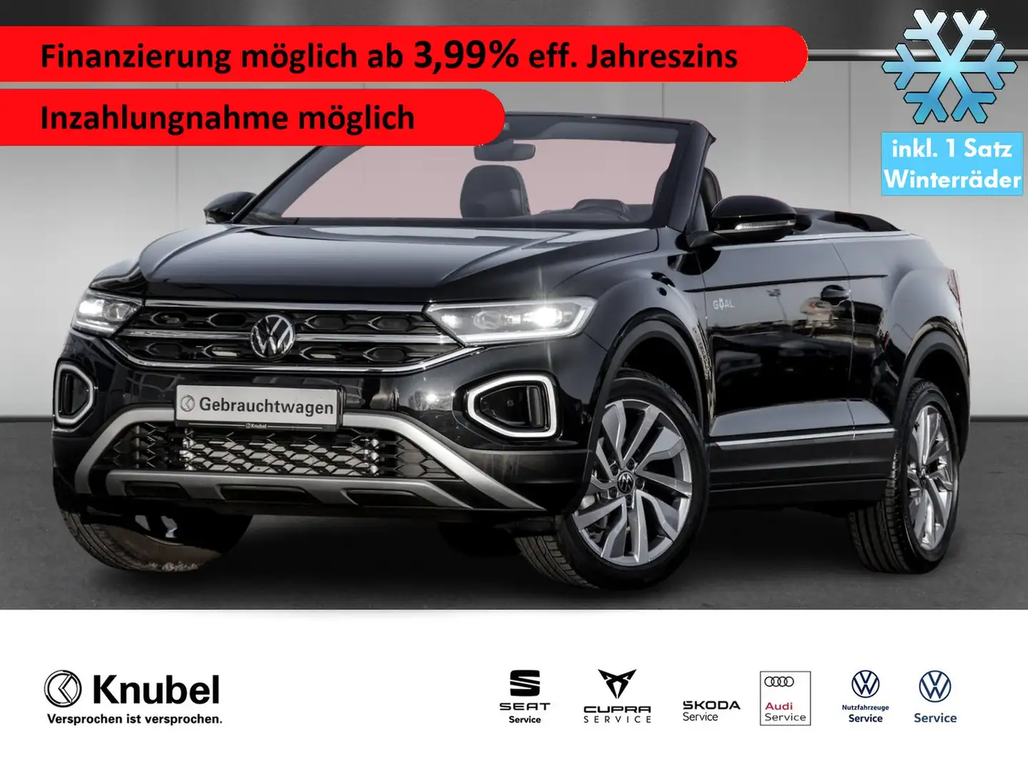 Volkswagen T-Roc Cabriolet GOAL 1.5 TSI LED+ Navi AHK 18" Travel... Schwarz - 1