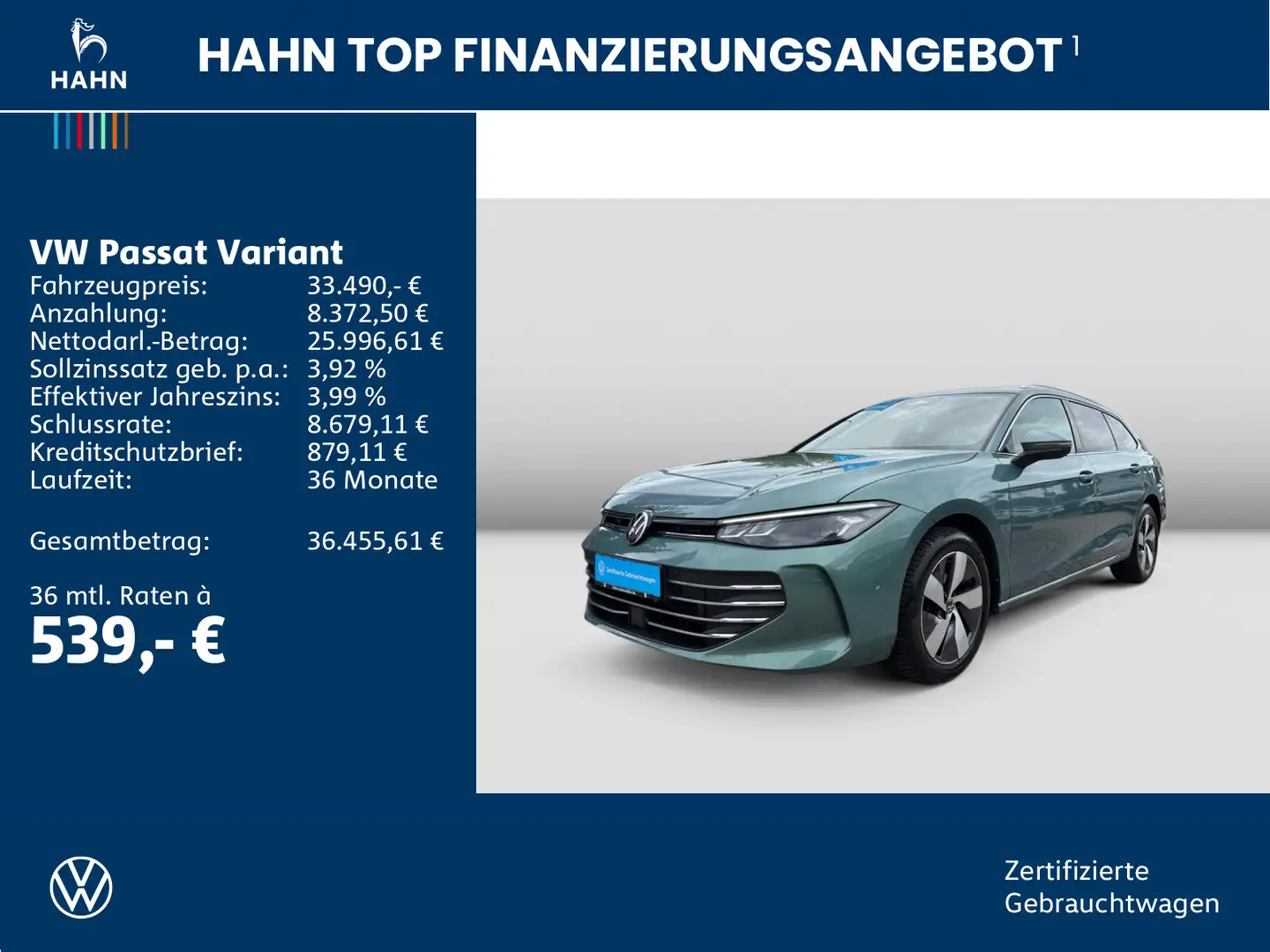 Volkswagen Passat Variant 1.5eTSI DSG Business AHK Navi LED Vert - 2
