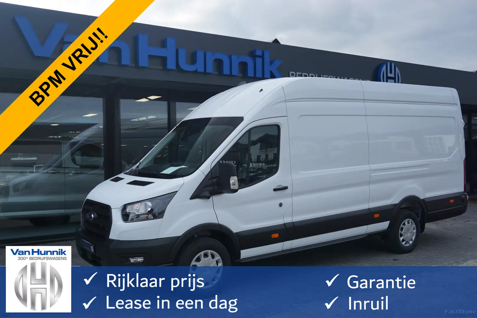 Ford Transit 350L 105PK L4H3 BPM VRIJ!! Navi, 360° Camera, Adap Blanc - 1