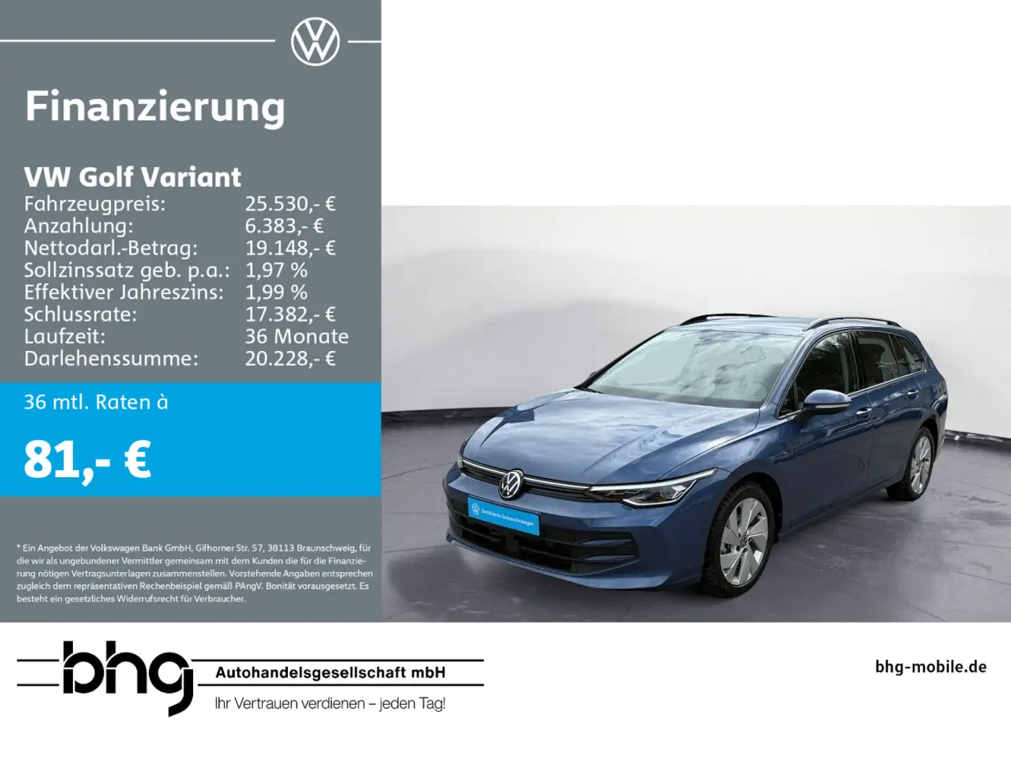 Volkswagen Golf Variant 1.5 TSI OPF Life Navi Kamera Bleu - 1