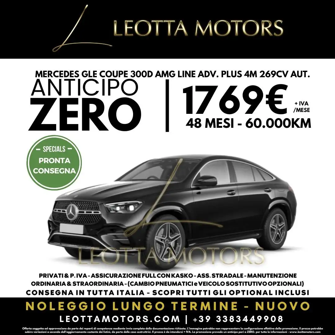 Mercedes-Benz GLE 300 d COUPè AMG LINE ADV. PLUS NOLEGGIO LUNGO TERM. Nero - 1