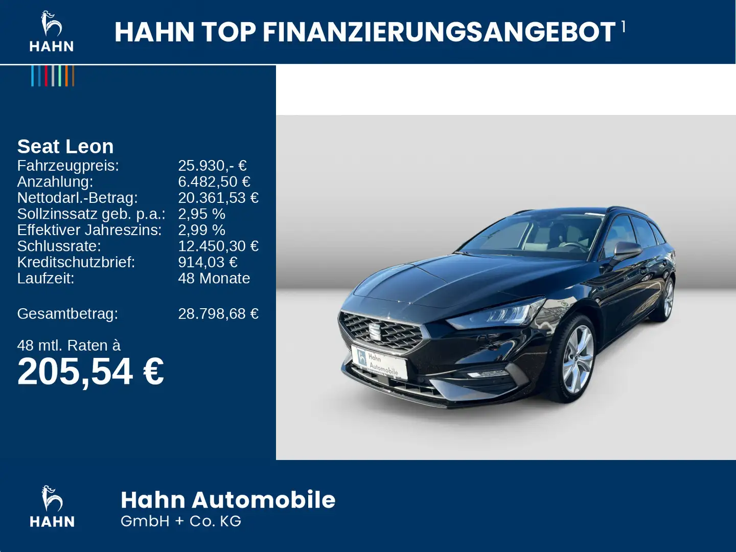 SEAT Leon Sportstourer 1.5 TSI FR LED Nav CAM ACC APP Schwarz - 2