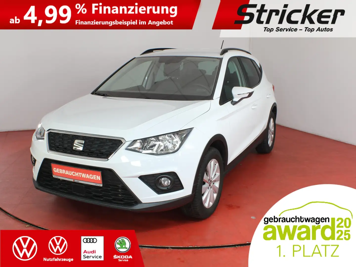 SEAT Arona Style 1.0TGI 130,-ohne Anzahlung Navi Full Link Weiß - 1