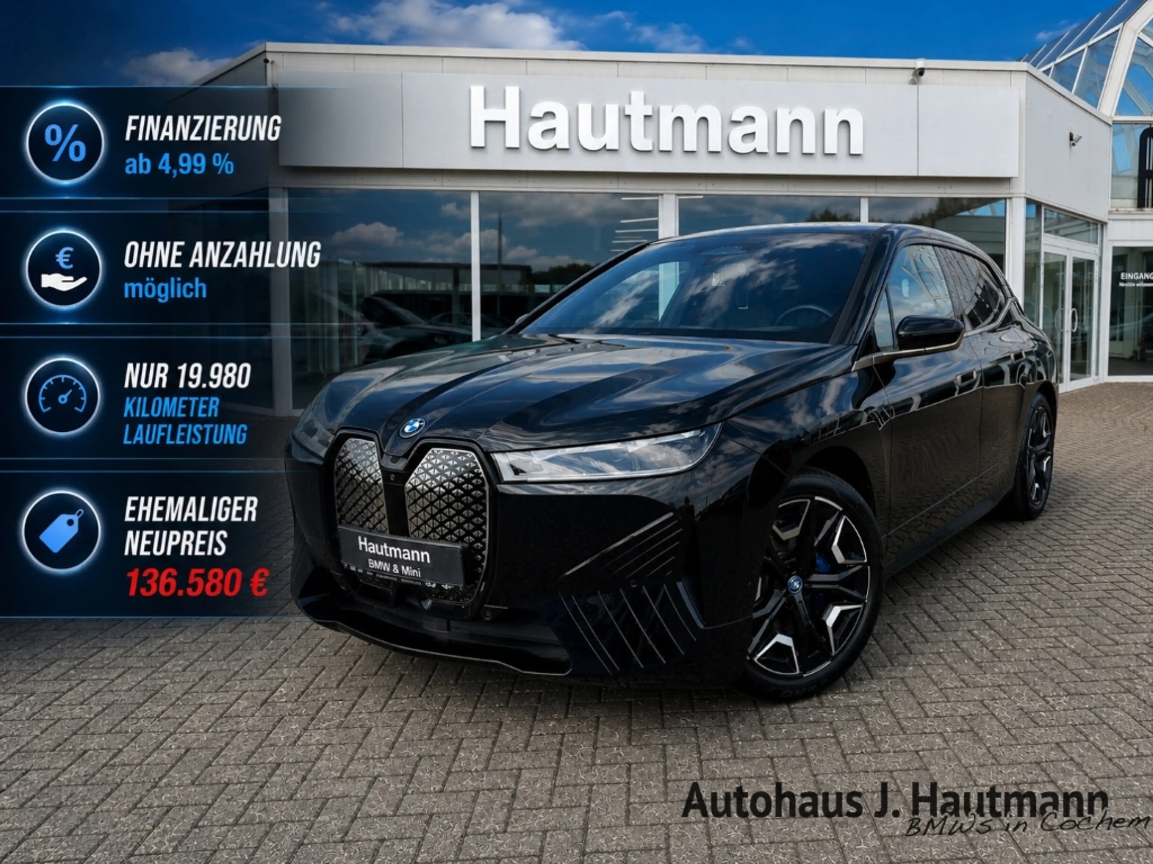 BMW iX xDrive 50 +NP:136.580€+AHK+LUFTF.+PANO+B&W+