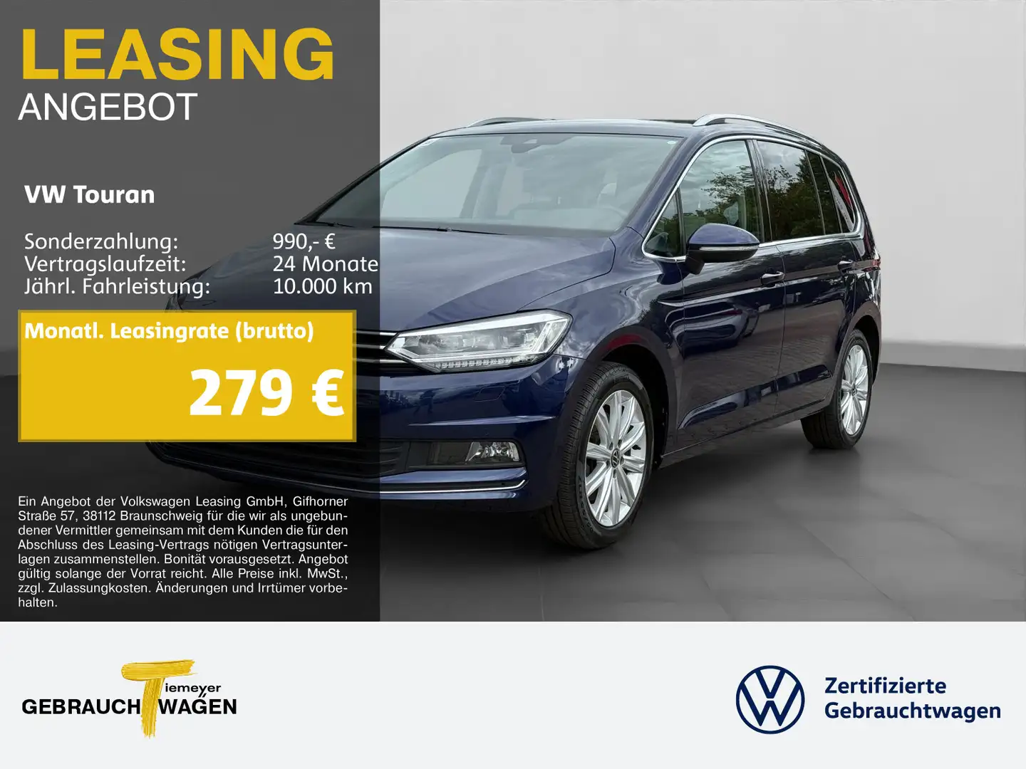 Volkswagen Touran 2.0 TDI DSG HIGHLINE 7-SITZE NAVI AHK KAM Blau - 1