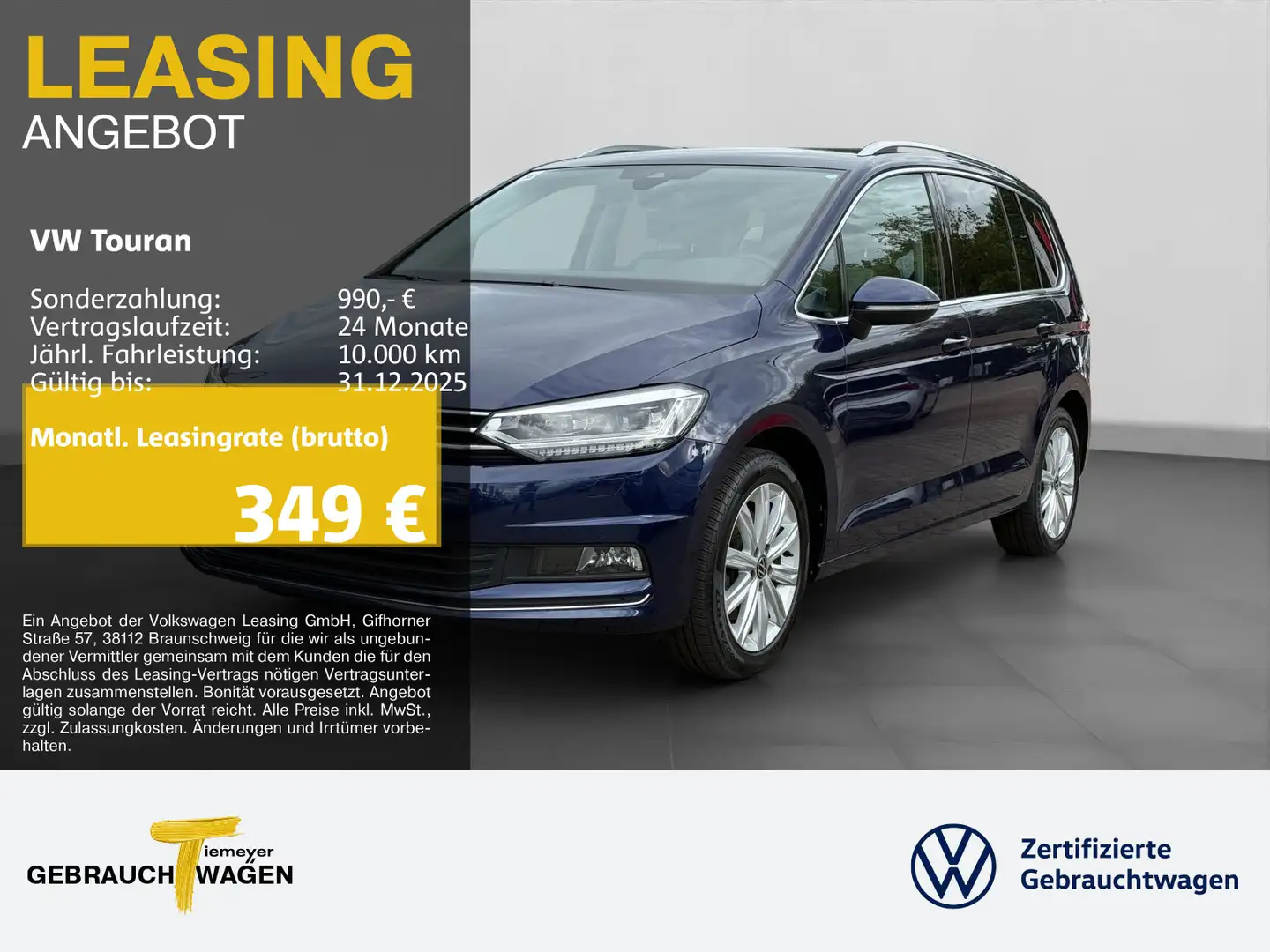 Volkswagen Touran 2.0 TDI DSG HIGHLINE 7-SITZE NAVI AHK KAM Blau - 1