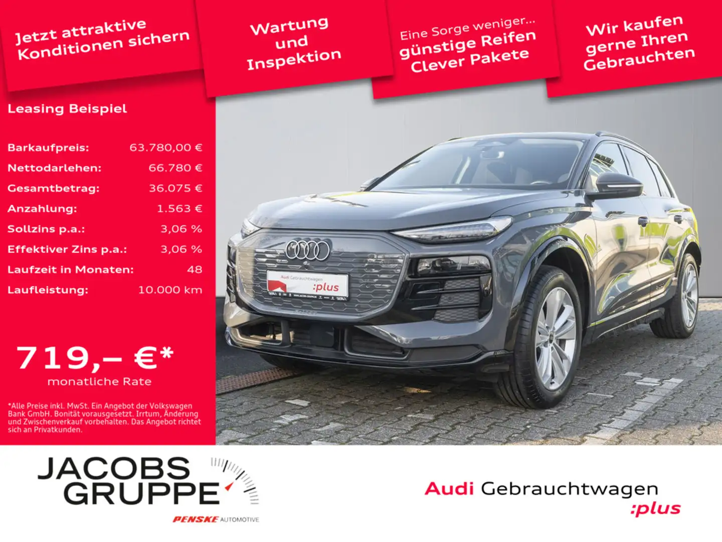 Audi Q6 e-tron quattro 285 kW AHK,Navi,SHZ,LED,PDC Gris - 1