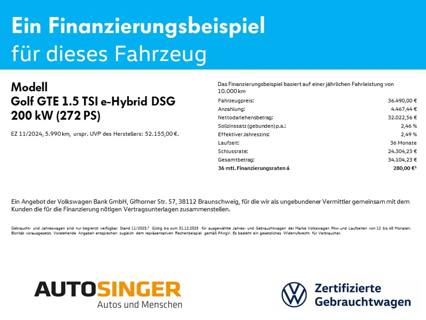 Volkswagen Golf GTE 1.5 TSI e-Hybrid DSG *LED*ACC*NAVI*360* Weiß - 2
