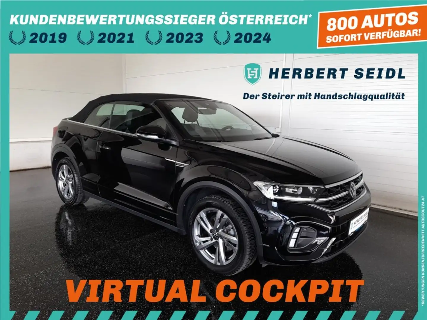 Volkswagen T-Roc Cabriolet R-LINE 1,5 TSI *MATRIX-LED / VIRTUELL / NAVI / KAMERA / ACC / KEYLESS / ALARMANLAGE / APP CONNECT* Schwarz - 1