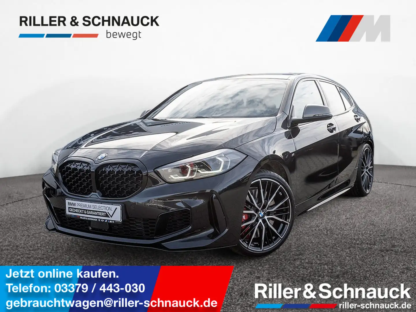 BMW 135 Mi xDrive KURVENLICHT PDC SHZ NAVI HUD LED Schwarz - 1