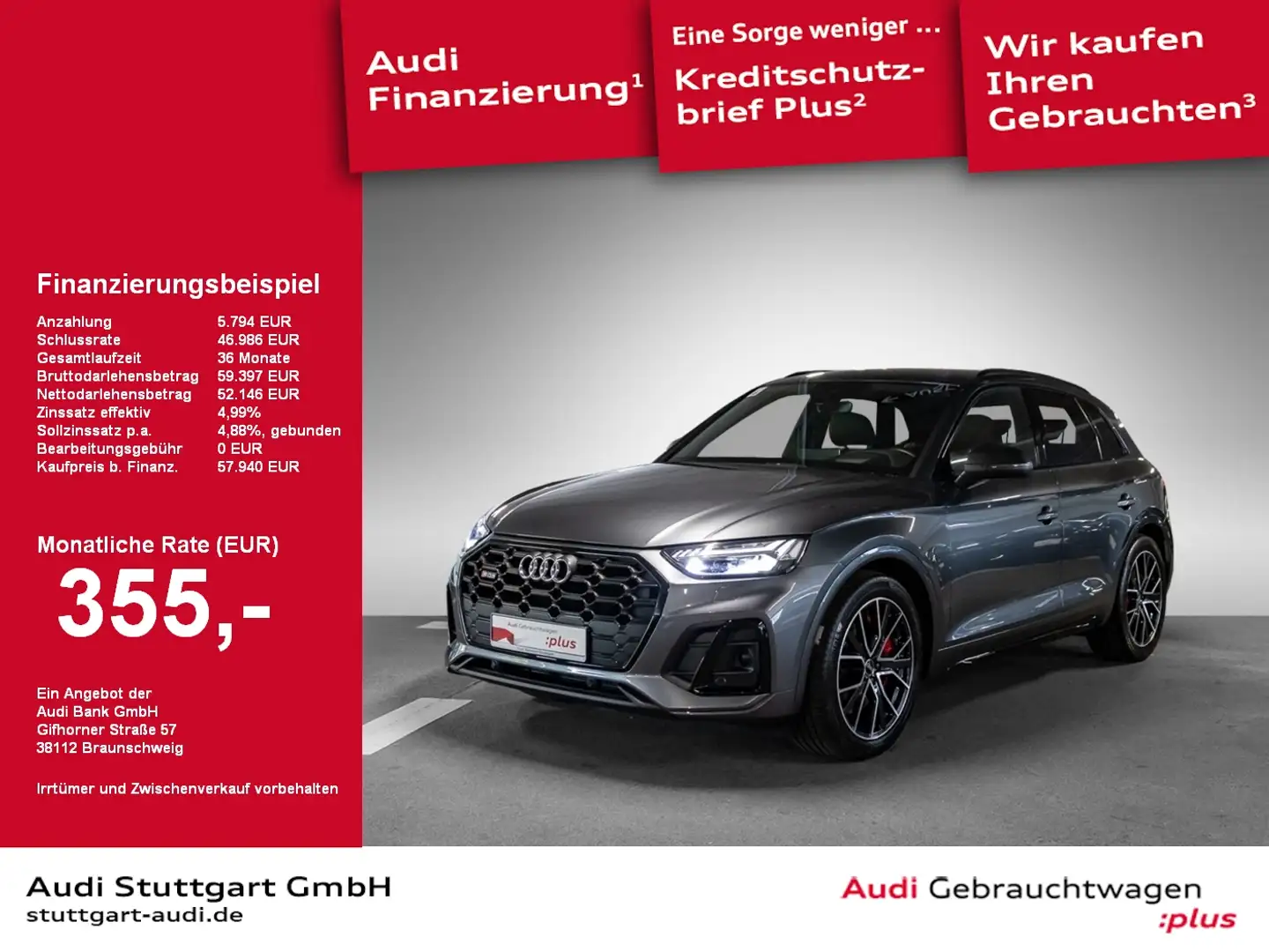 Audi SQ5 3.0 TDI quattro Matrix HeadUp Keyless B&O 20' Grau - 1
