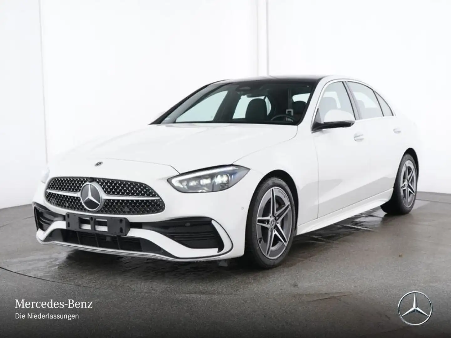 Mercedes-Benz C 200 AMG+PANO+360+TOTW+KEYLESS+9G Weiß - 2