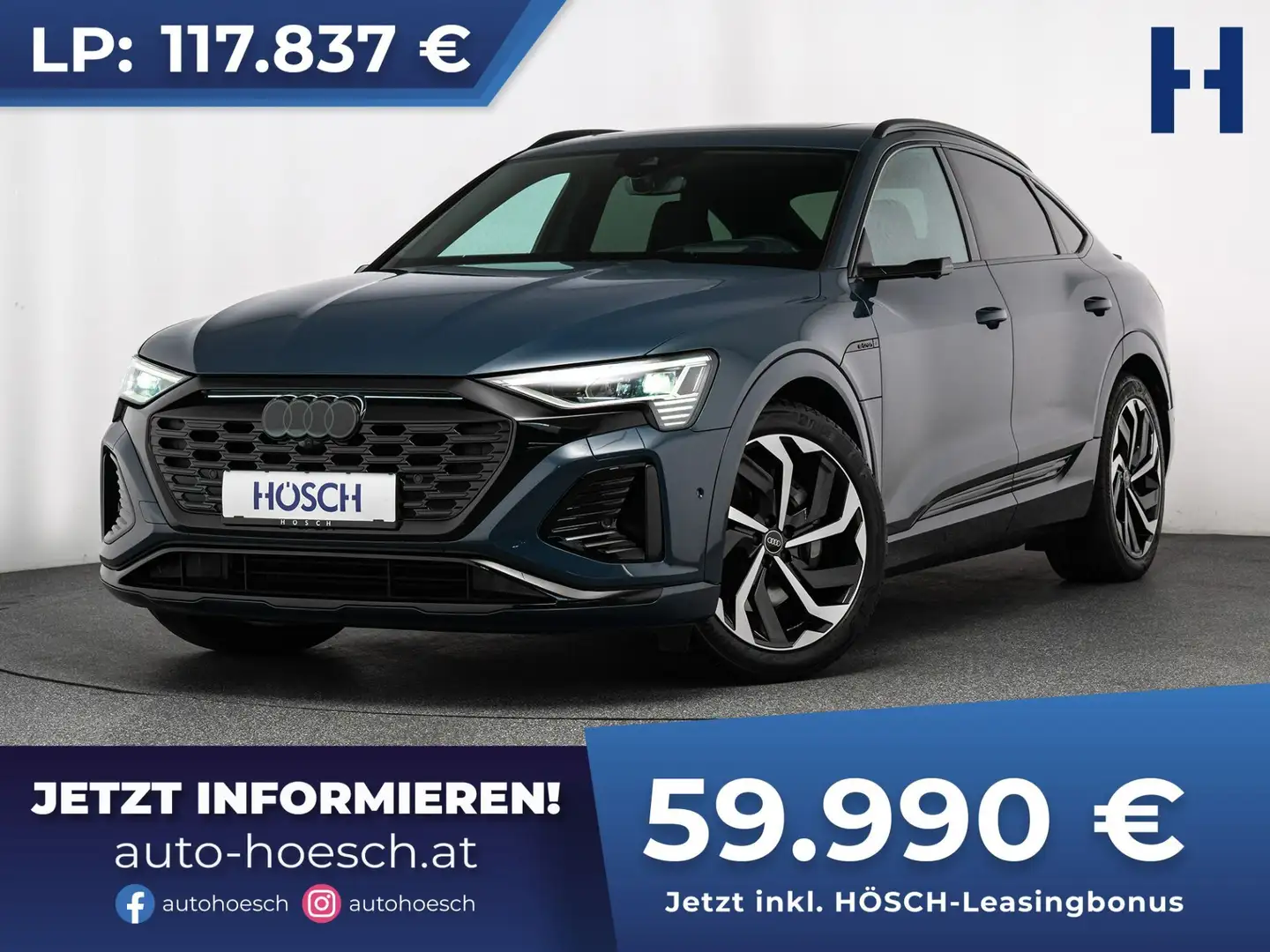 Audi Q8 e-tron 55 SB quattro 2x S Line PANO MATRIX 21er ++ Blau - 1