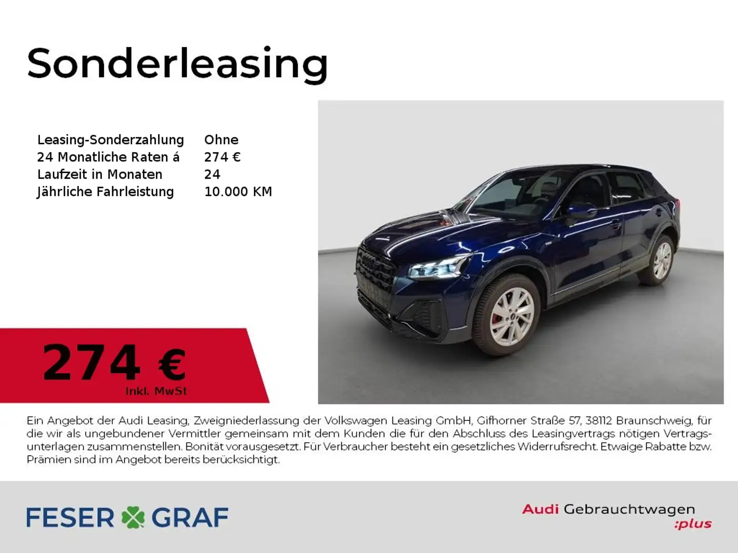 Audi Q2 40 TFSI qu S Line Int Matrix,AHK,Sonos,Navi Blau - 1