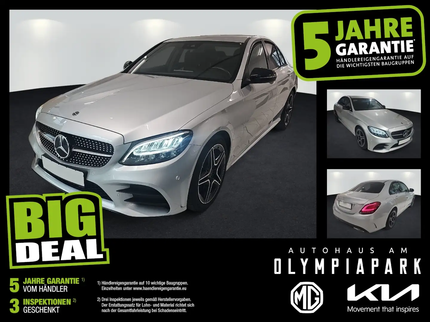 Mercedes-Benz C 200 AMG Line LED Navi SHZ 2xKlima Kam. KlimaA Argento - 1