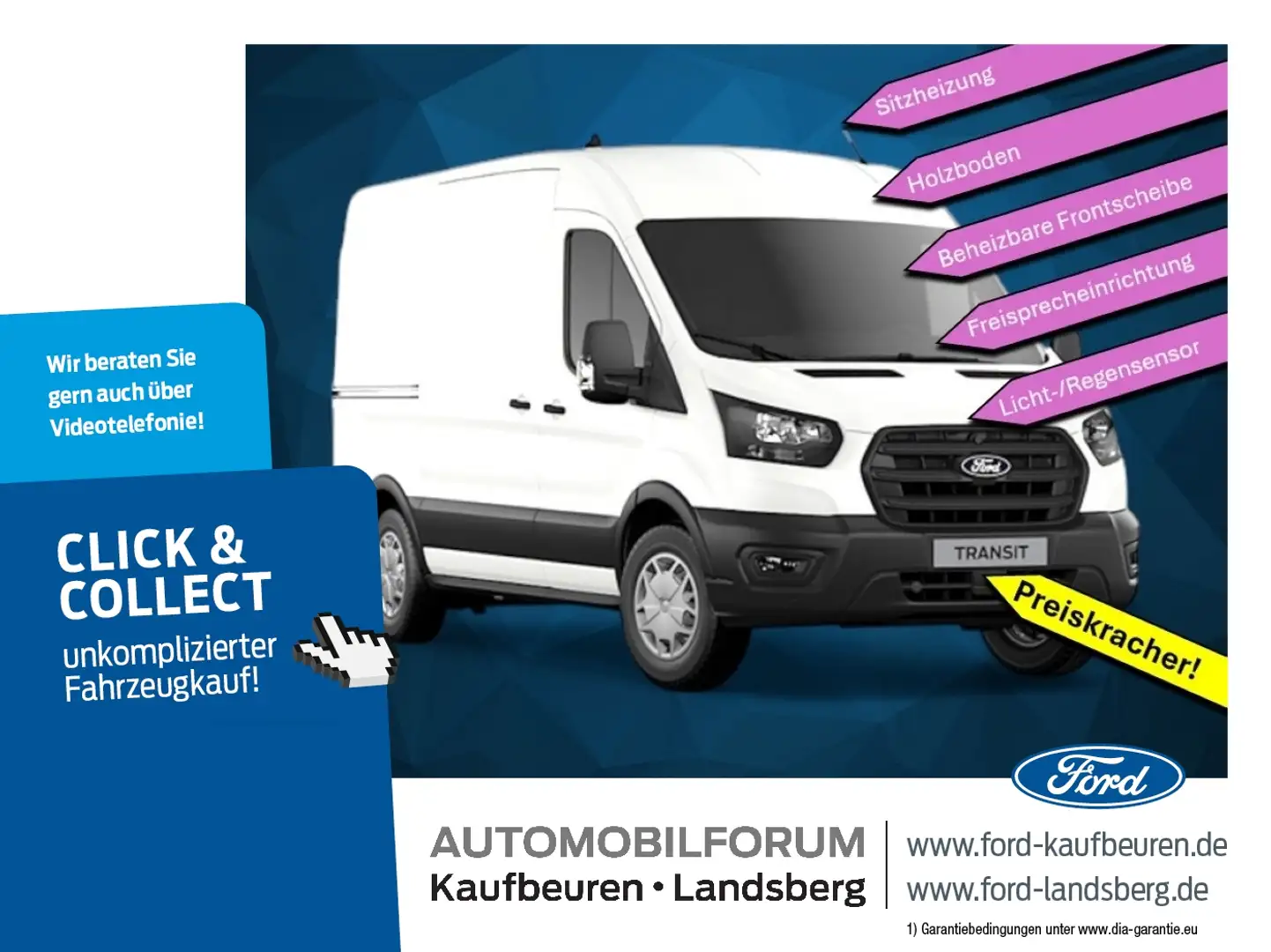 Ford Transit TREND 350 L2 H2 | KLIMA | PDC | LED | HOLZ Weiß - 1