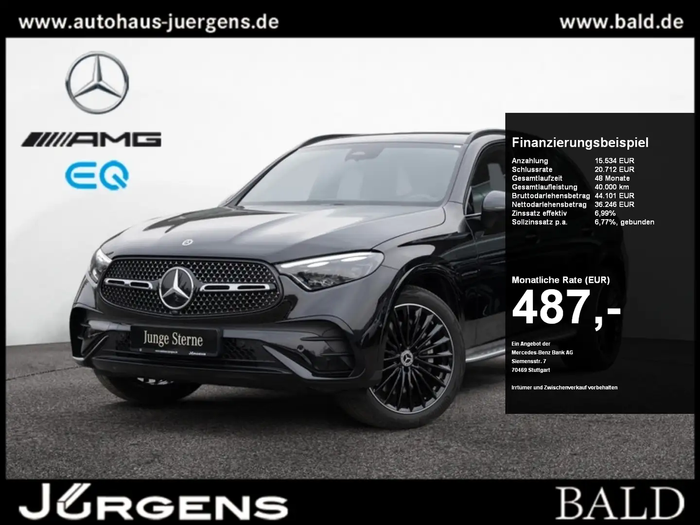 Mercedes-Benz GLC 200 4M AMG-Sport/DIGITAL/Night/Burm/Stdhz/20 Schwarz - 1