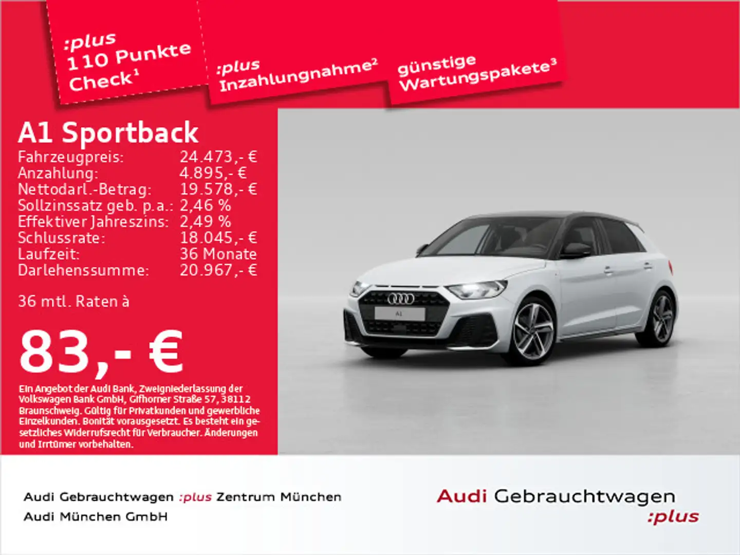 Audi A1 25 TFSI S line Navi+/Virtual Weiß - 1