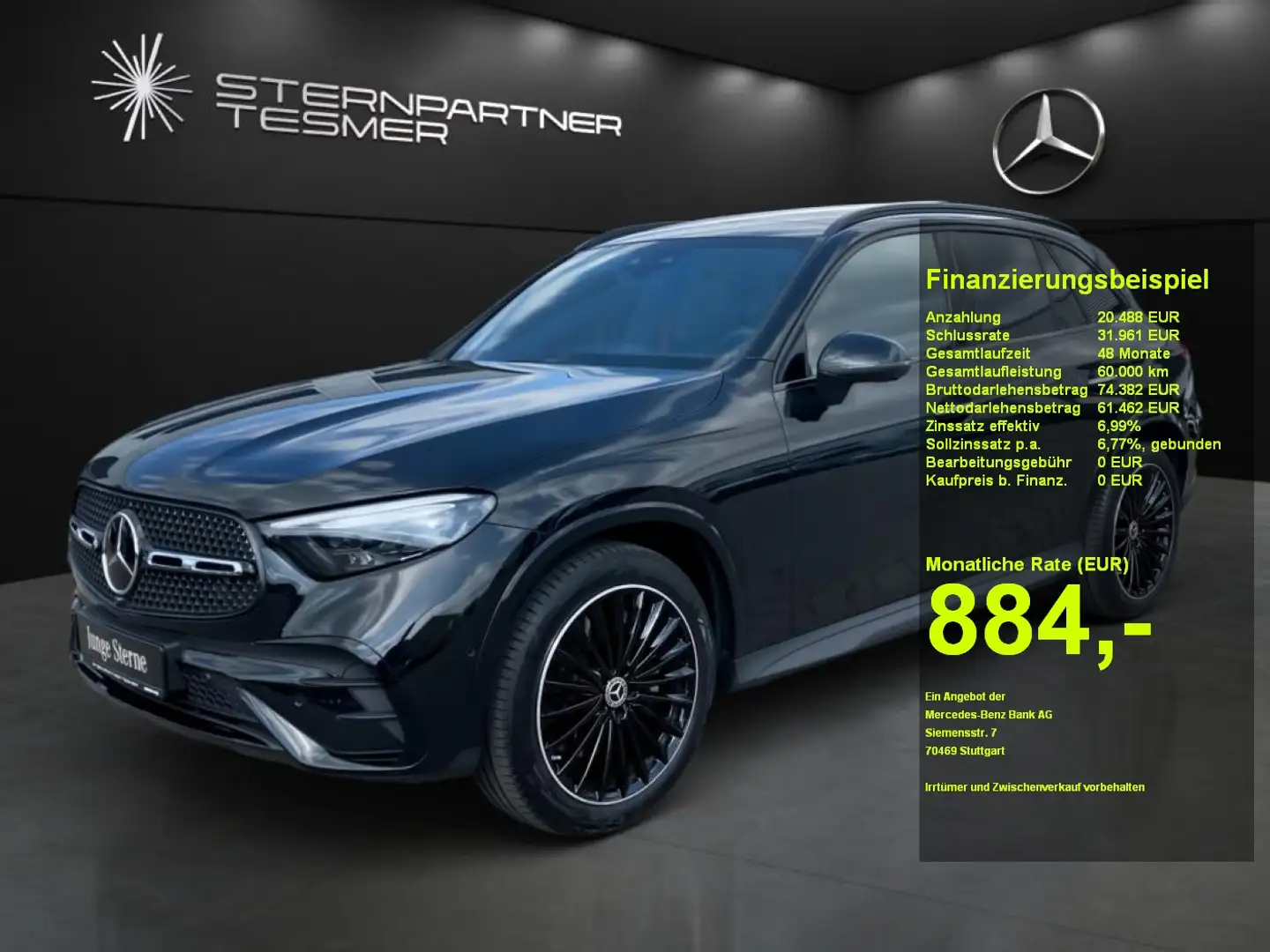 Mercedes-Benz GLC 450 d 4M AMG 4M Night StHz HuD ACC AHK MemoS Schwarz - 1