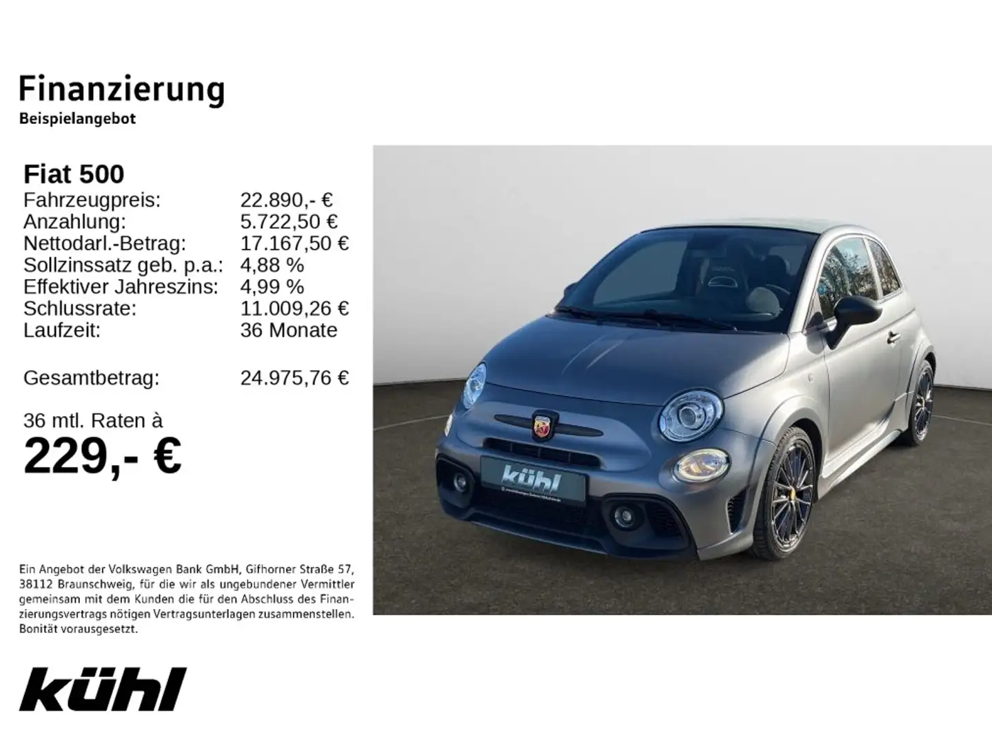 Fiat 500 Cabrio 1.4 T-Jet 16V Competizione Grau - 2