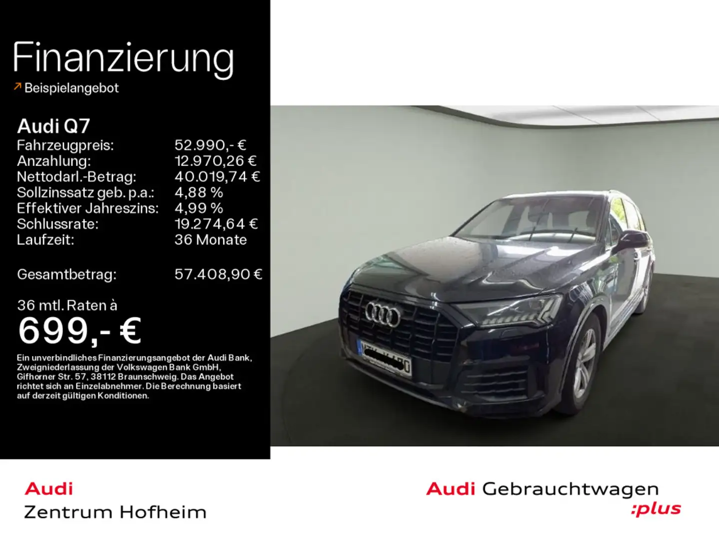 Audi Q7 50 TDI qu tip*Air*Bose*HUD*Pano*Laser*Virtual Schwarz - 1