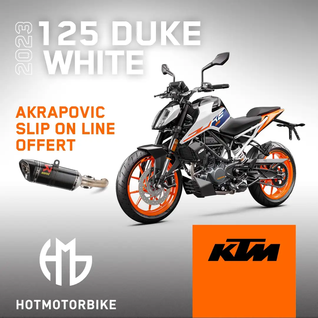 KTM 125 Duke 2023 AKRAPOVIC offert Blanc - 1