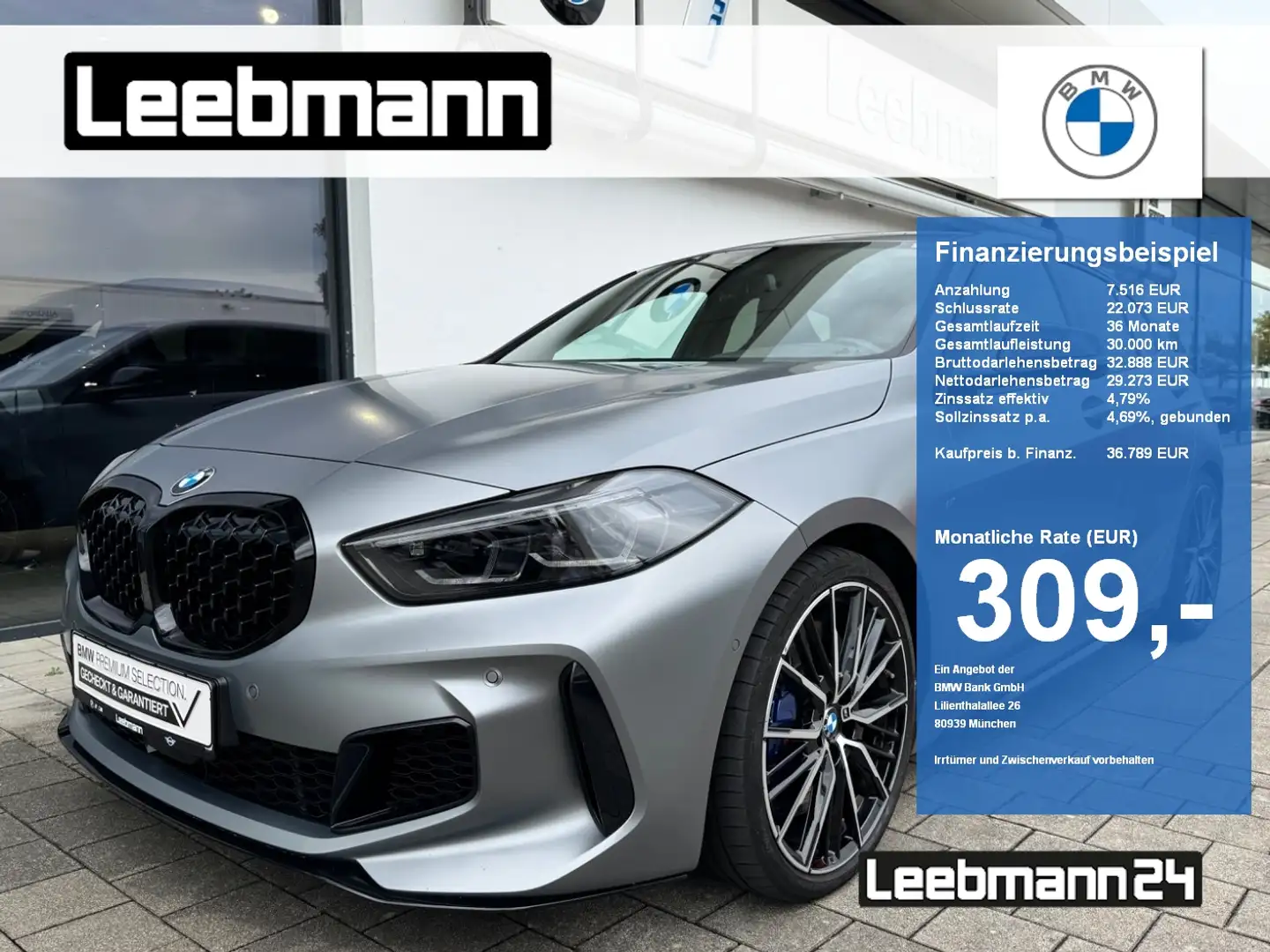 BMW 135 Mi xDrive M-Perf./FrozenGrey/HUD 2.J.GARANTIE Gris - 1