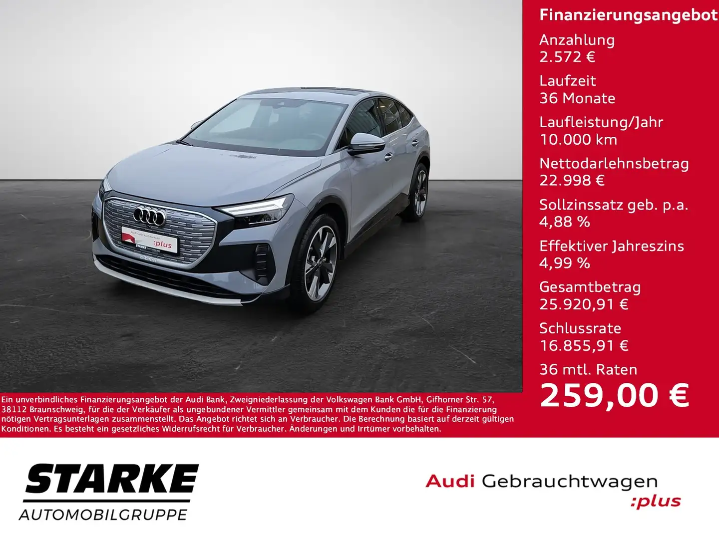 Audi Q4 e-tron 35 Sportback NaviPlus LED 20-Zoll SHZ APS-Plus ... Grau - 1