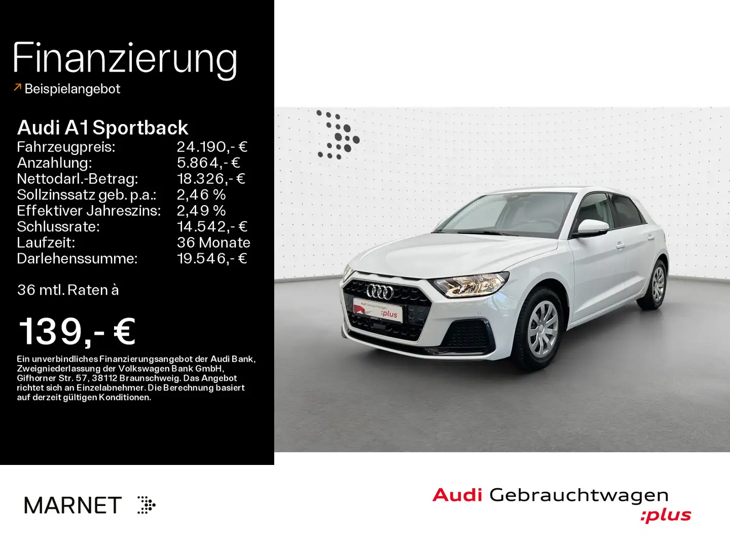 Audi A1 Advanced 25 TFSI*Alu*PDC*Virtual Co Weiß - 1