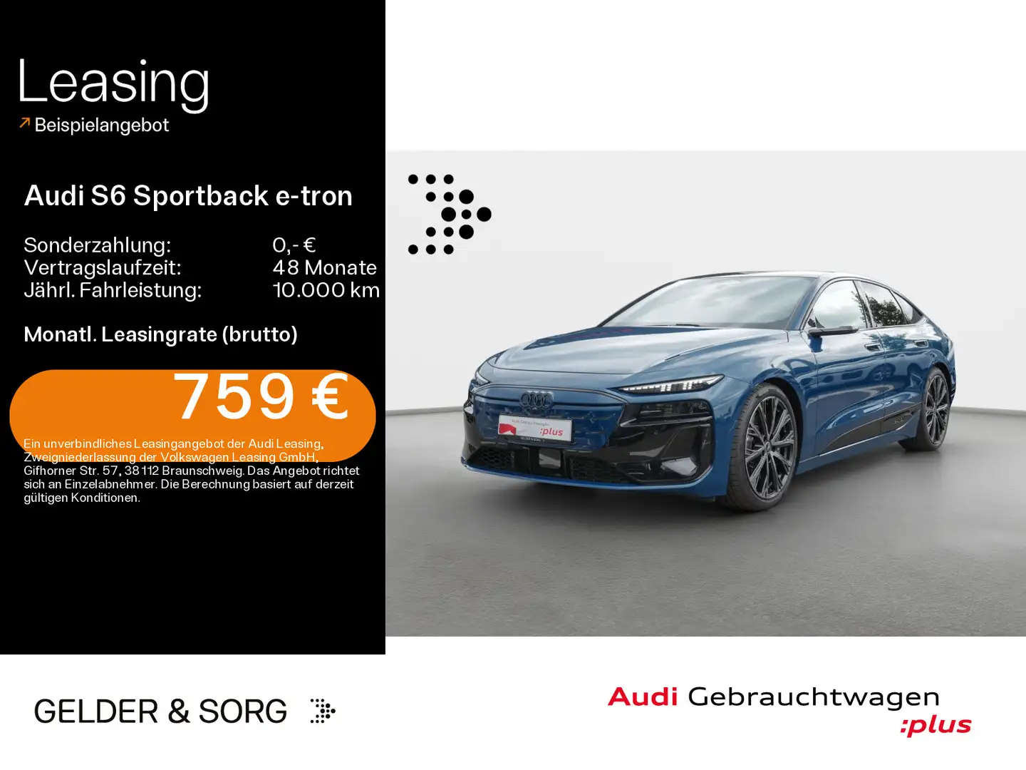 Audi S6 e-tron quattro Air*Pano*B&O*HuD*AHK Blau - 1