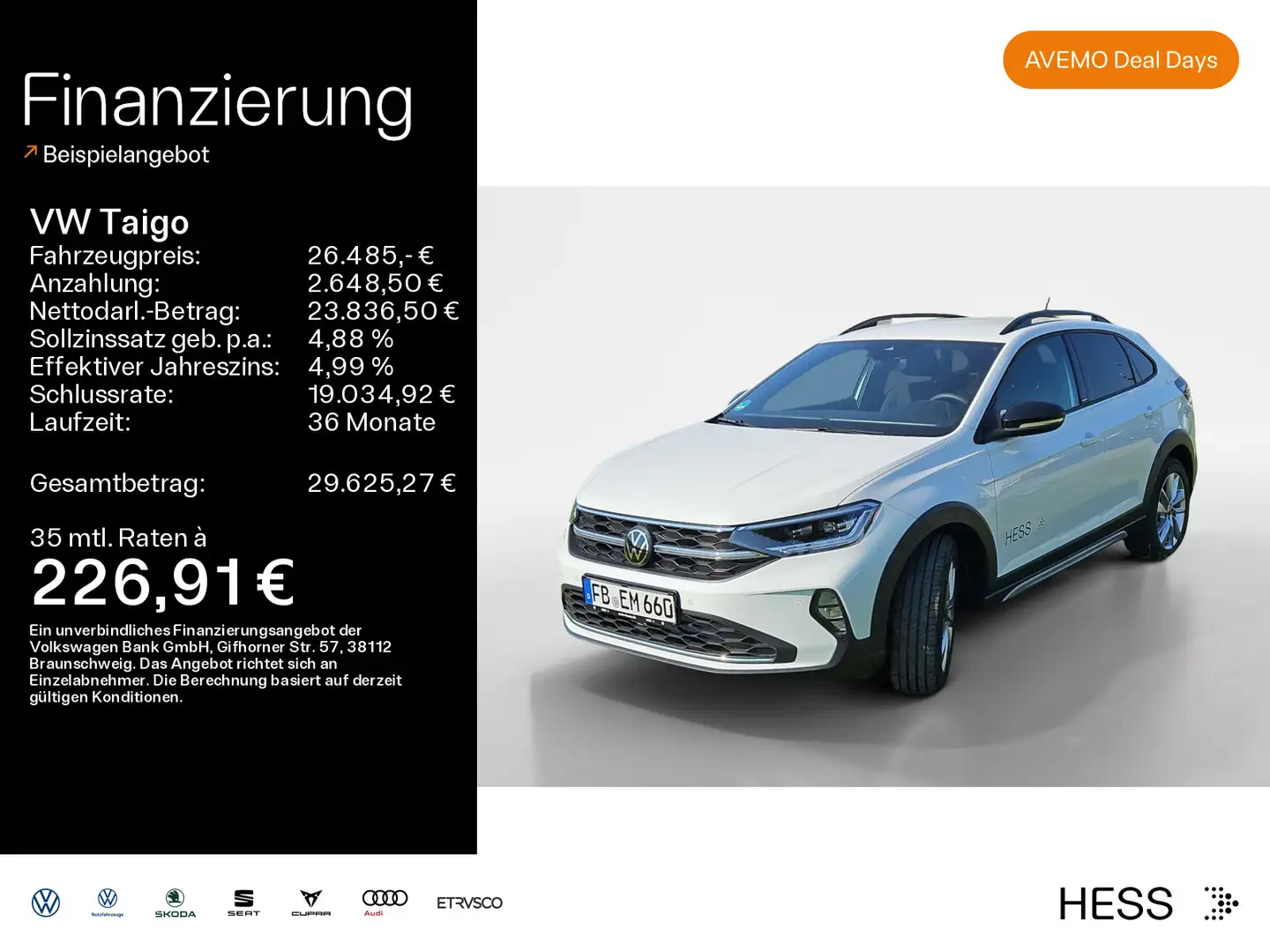 Volkswagen Taigo 1.5 TSI DSG MOVE*IQ.LIGHT*KAMERA*NAVI*KLIM Weiß - 1