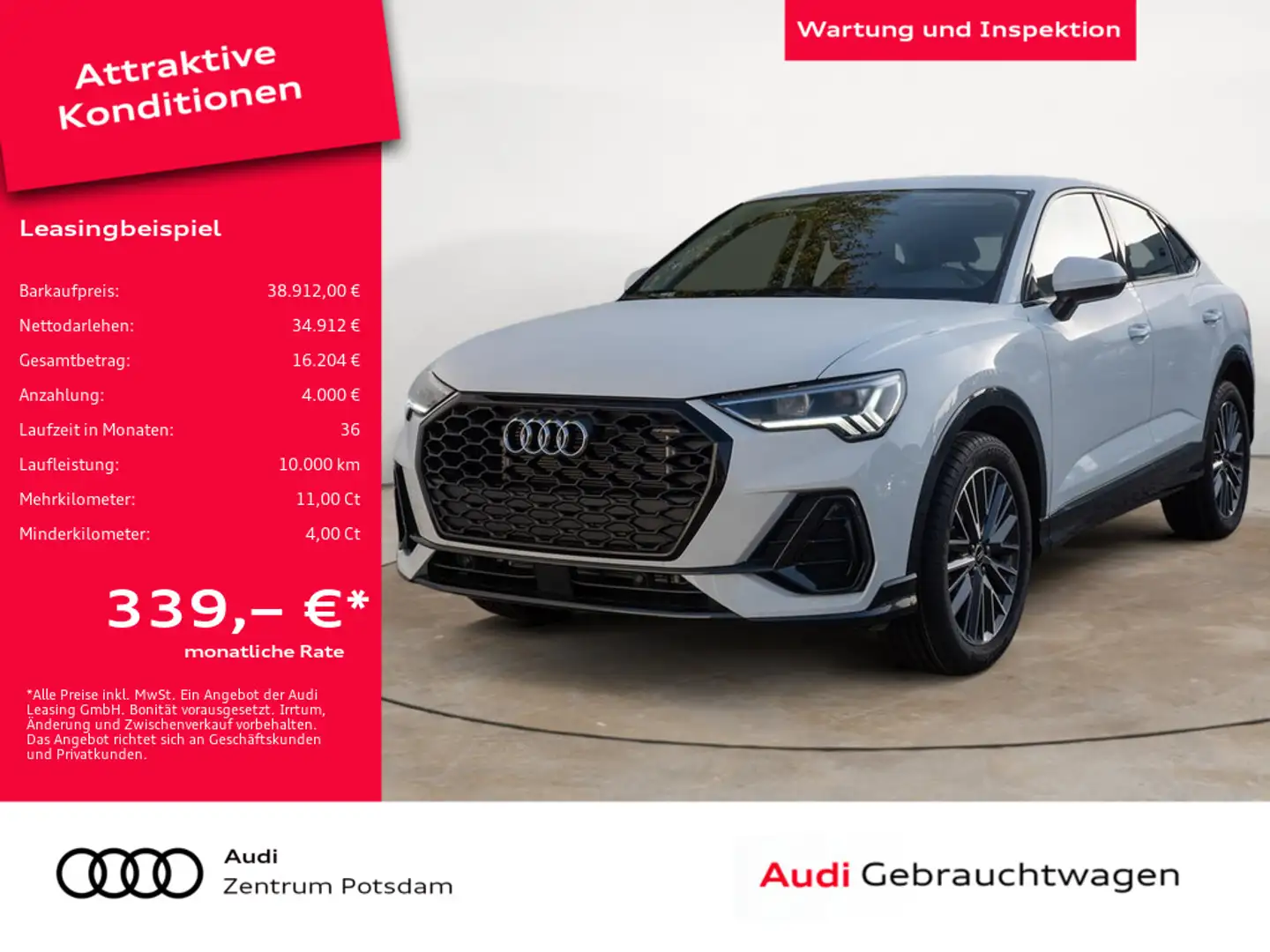 Audi Q3 Sportback 35 TDI KLIMA SHZ KAMERA LED Blanc - 1