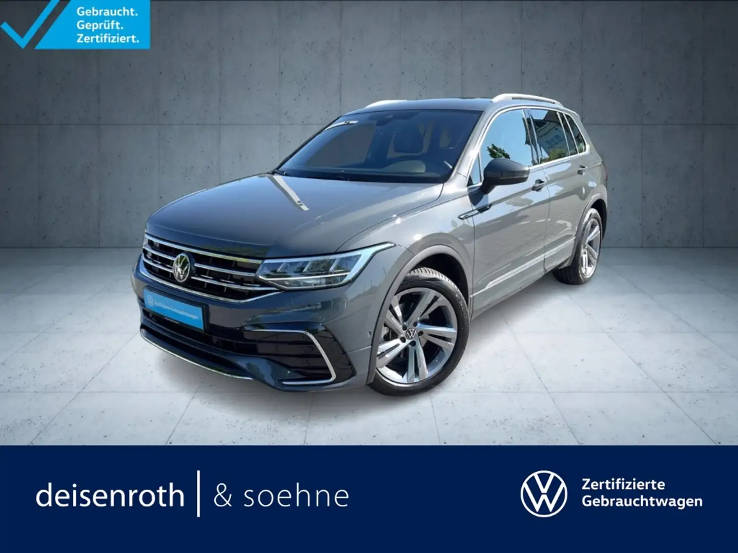 Volkswagen Tiguan R-Line 1.5 TSI DSG StHz/AHK/Nav/Kam/AppCon/Assist Grijs - 1