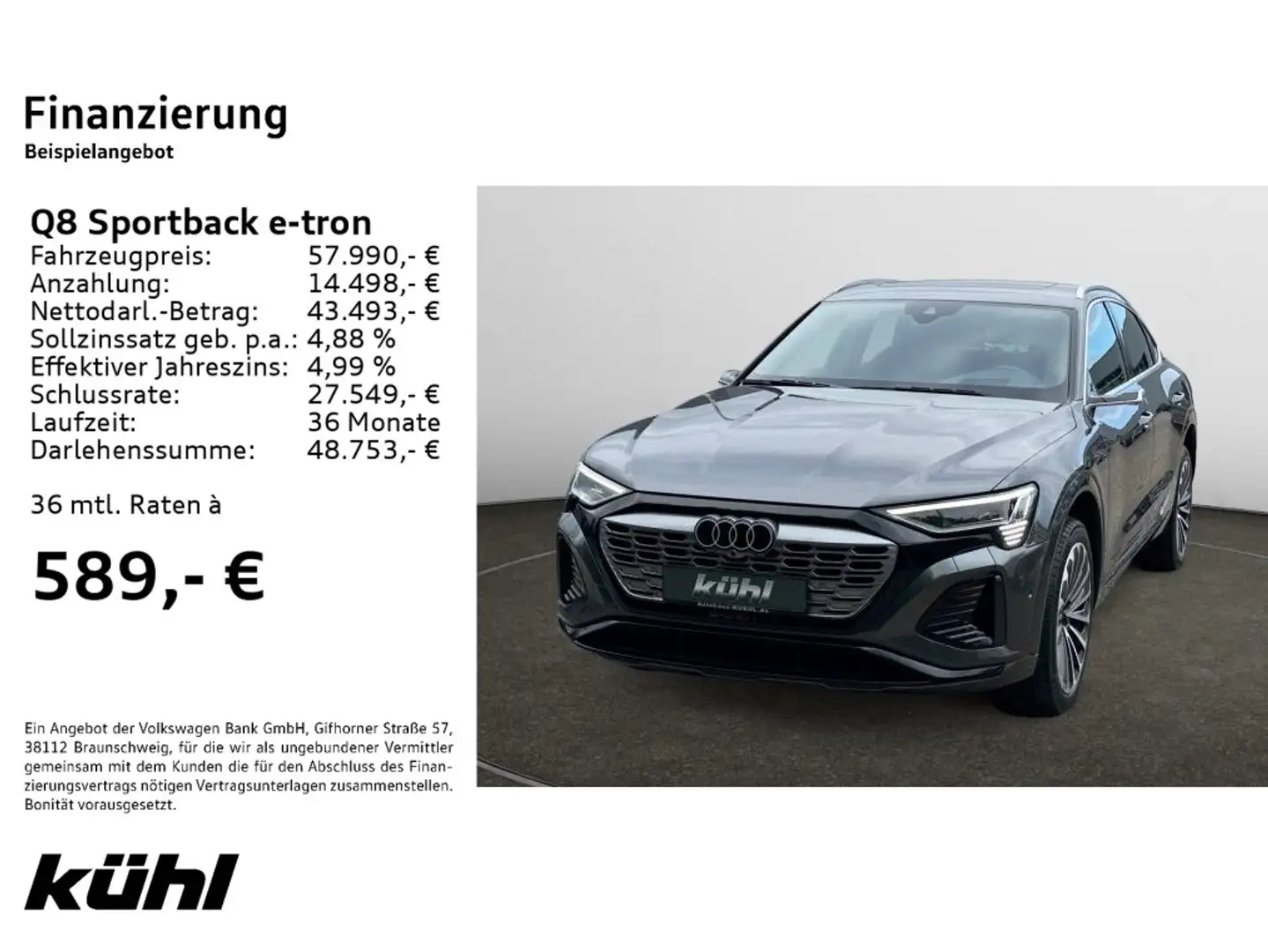Audi Q8 e-tron 55 quattro S line Digitale M Grijs - 2