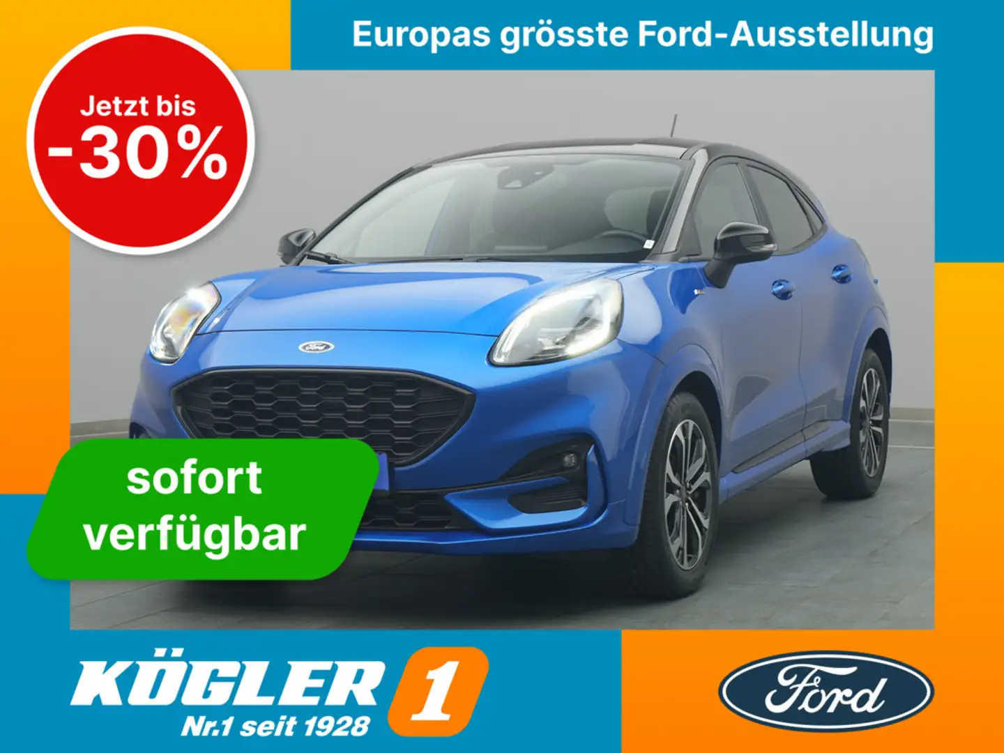 Ford Puma ST-Linie 125PS/Komfort&Winter-Paket/LED Blauw - 1