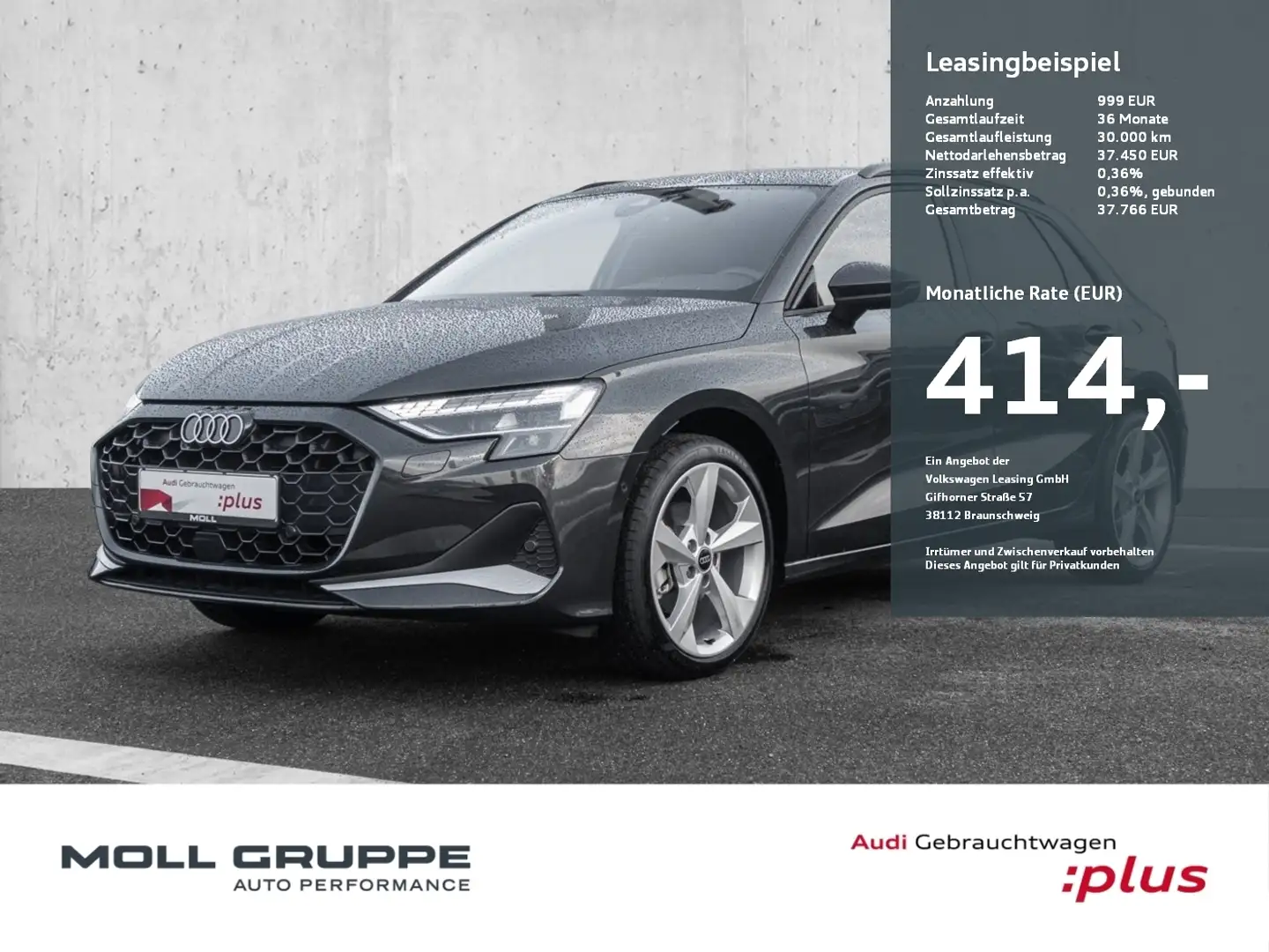 Audi A3 Sportback 35 TFSI S tronic advanced NAVI PDC Grau - 1