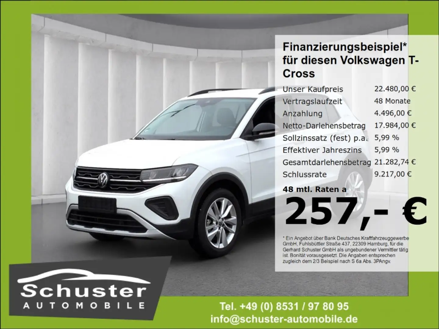 Volkswagen T-Cross GOAL 1.0TSI*AHK LED ACC Navi digCock SHZ Blanc - 1