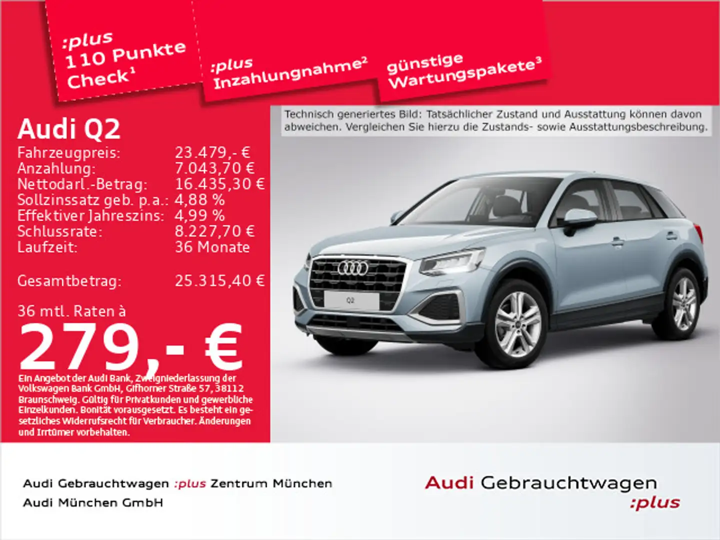 Audi Q2 30 TFSI advanced PDC/Navi+ Grau - 1