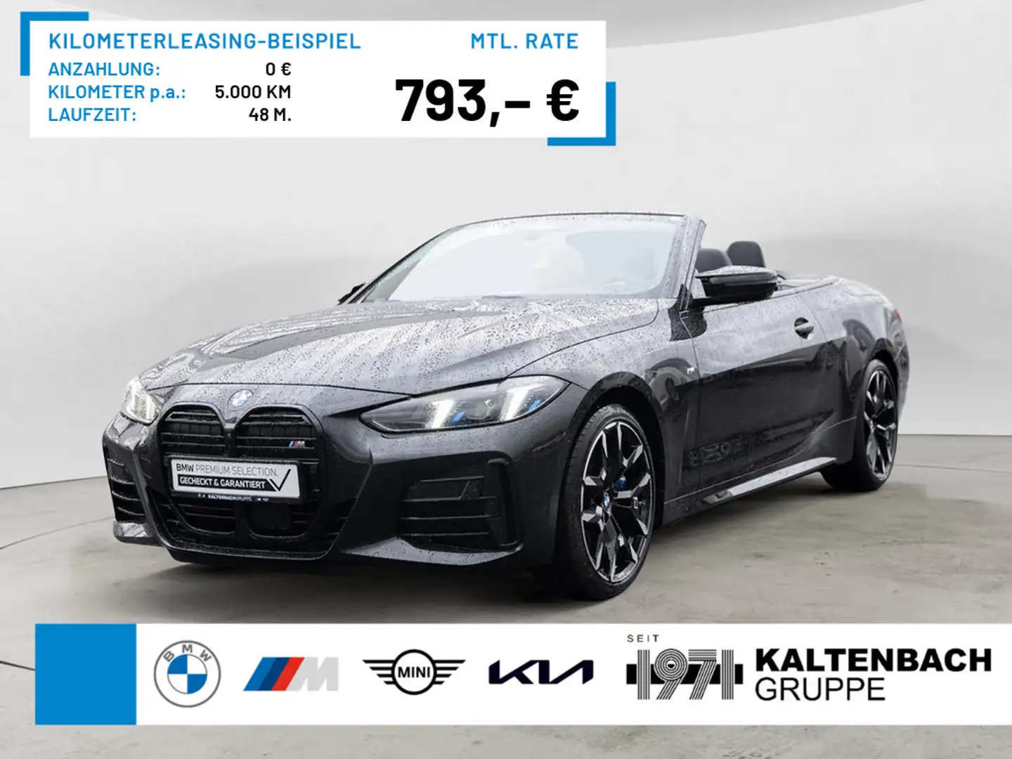 BMW 440 Mi Cabrio xDrive AHK 360° LED HUD NAVI H/K Noir - 1