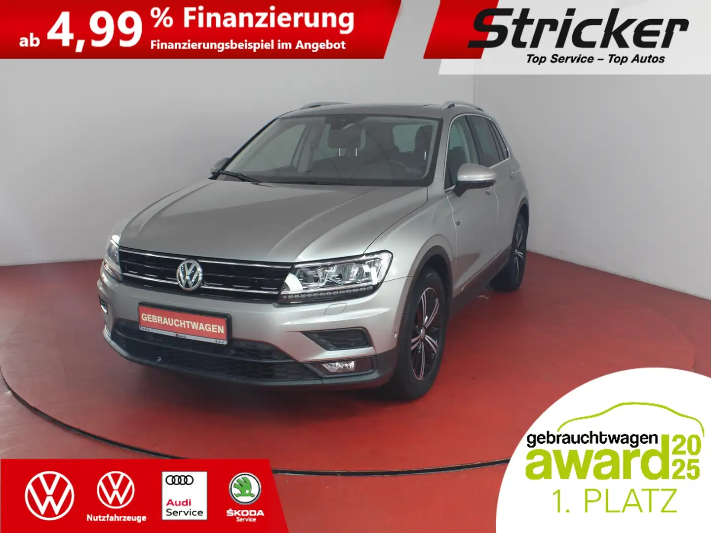 Volkswagen Tiguan Comfortline 2.0 TDI DSG 308,-ohne Anzahlung AHK P Silber - 1