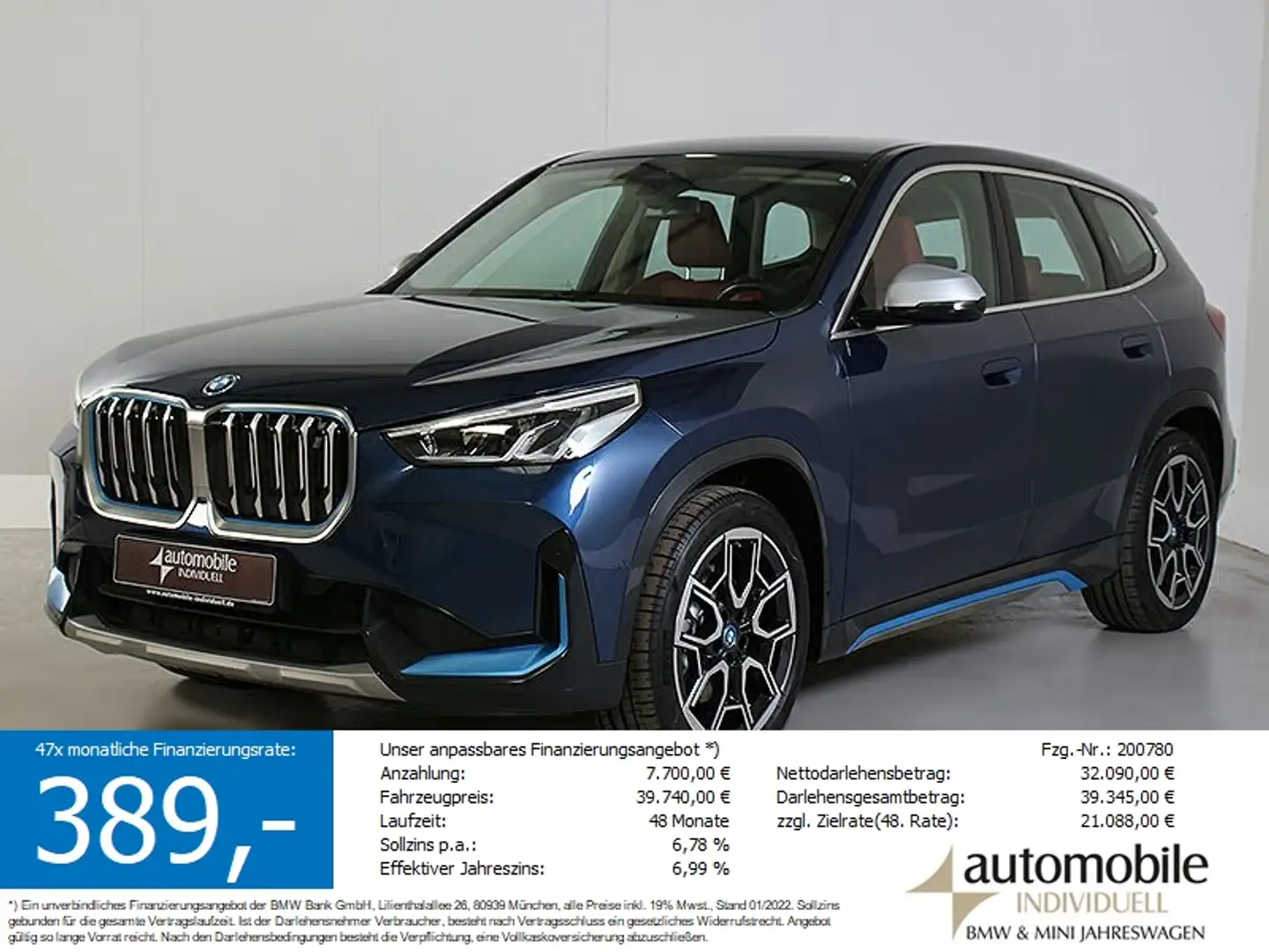 BMW iX1 xDr. 30 xLine Widescreen Sportsitze Kamera Kék - 1