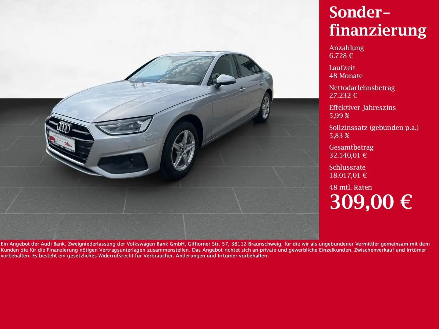 Audi A4 Limo 30 TDI S tronic /Rückfahrkam/Navi/Sitzhz Argent - 1