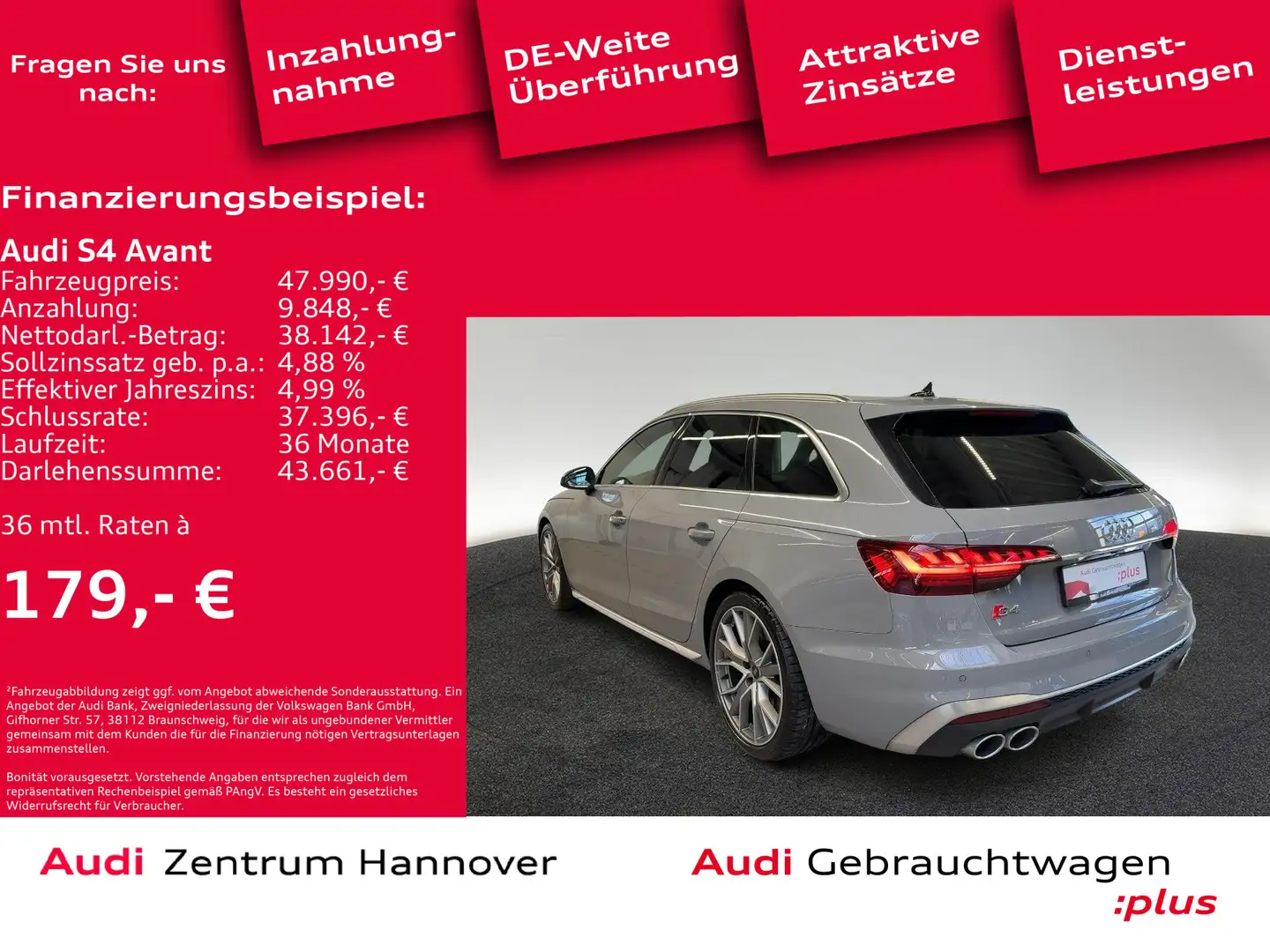 Audi S4 3.0 TDI quattro Matrix B&O Kamera AHK M Gris - 2