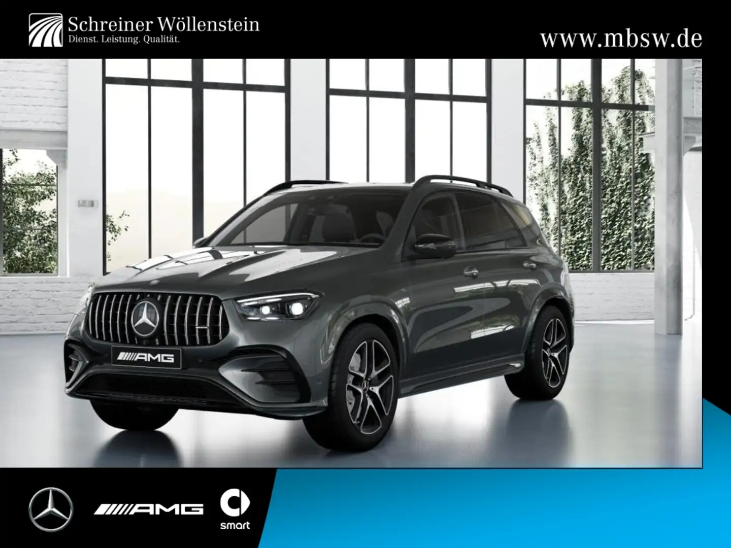 Mercedes-Benz GLE 53 AMG 4m+ Night*AHK*Pano*Head-Up*Burmester* Сірий - 1