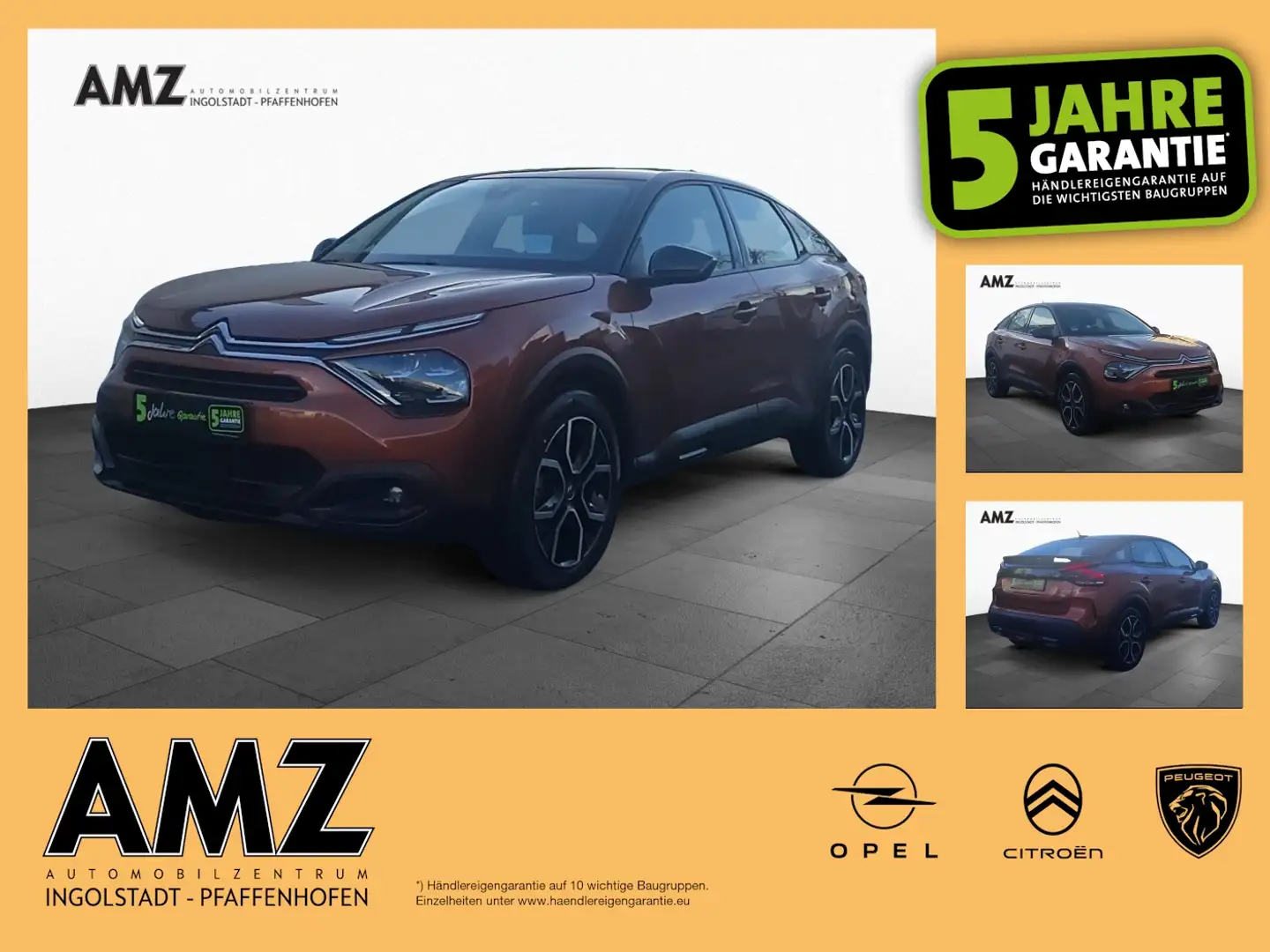 Citroen C4 ë Feel Pack 136PS HUD NAVI KlimaA W-Paket KAM Orange - 1