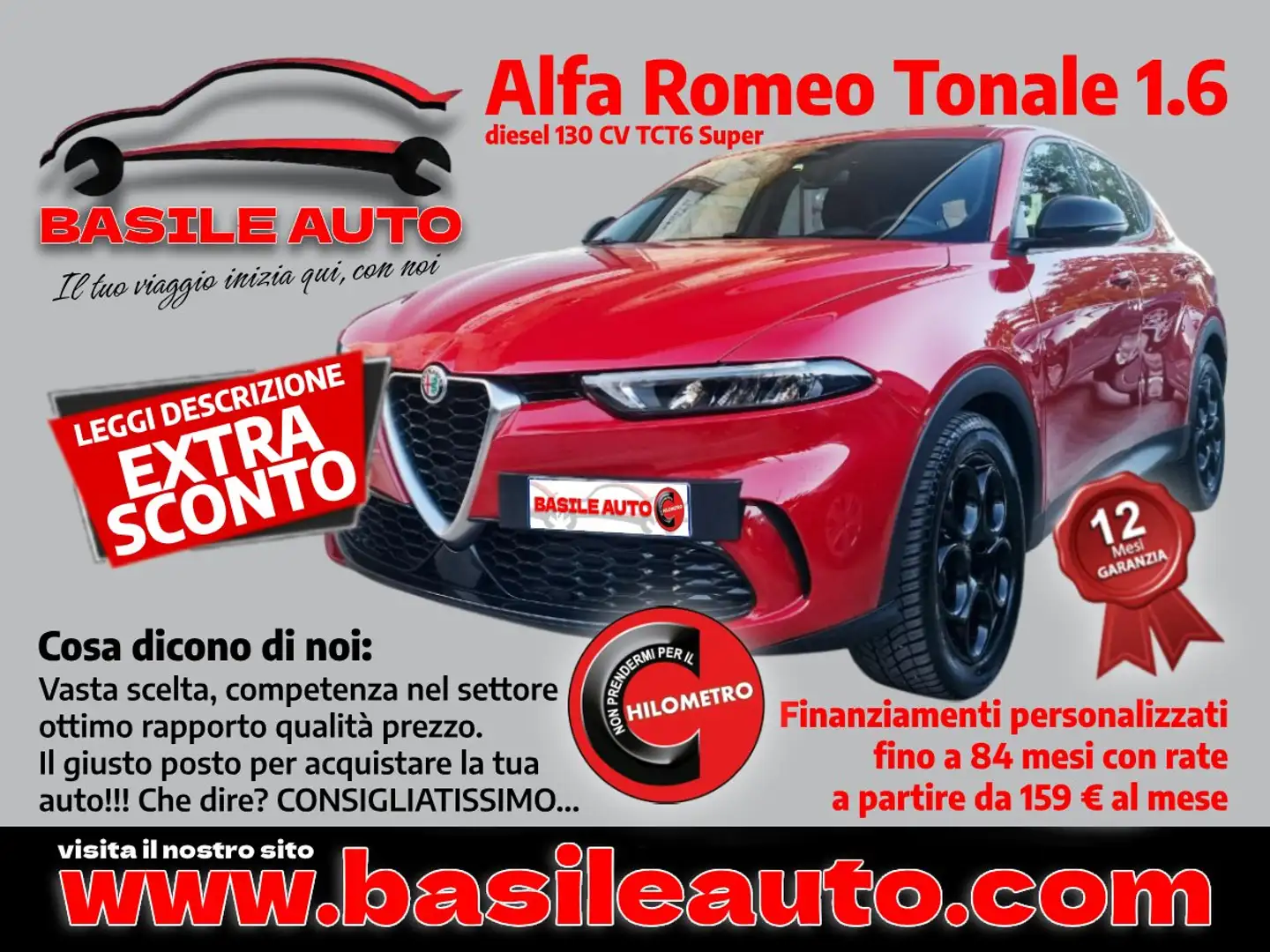 Alfa Romeo Tonale Tonale 1.6 Super 130cv tct6 Rouge - 1