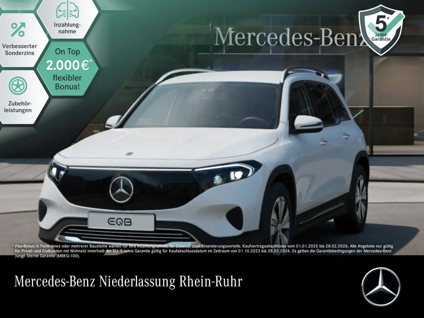 Mercedes-Benz EQB 300 4M PROG+PLUS-PAKET+AHK+KAMERA+KEYLESS+SPUR Weiß - 1