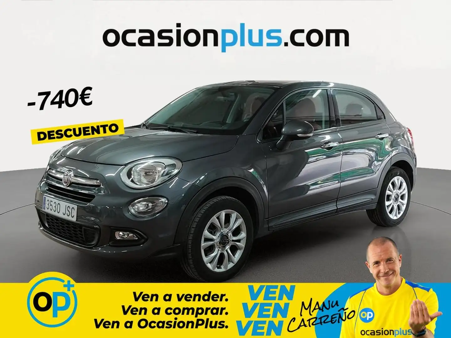 Fiat 500X 1.6 E-Torq Pop Star 4x2 Gris - 1
