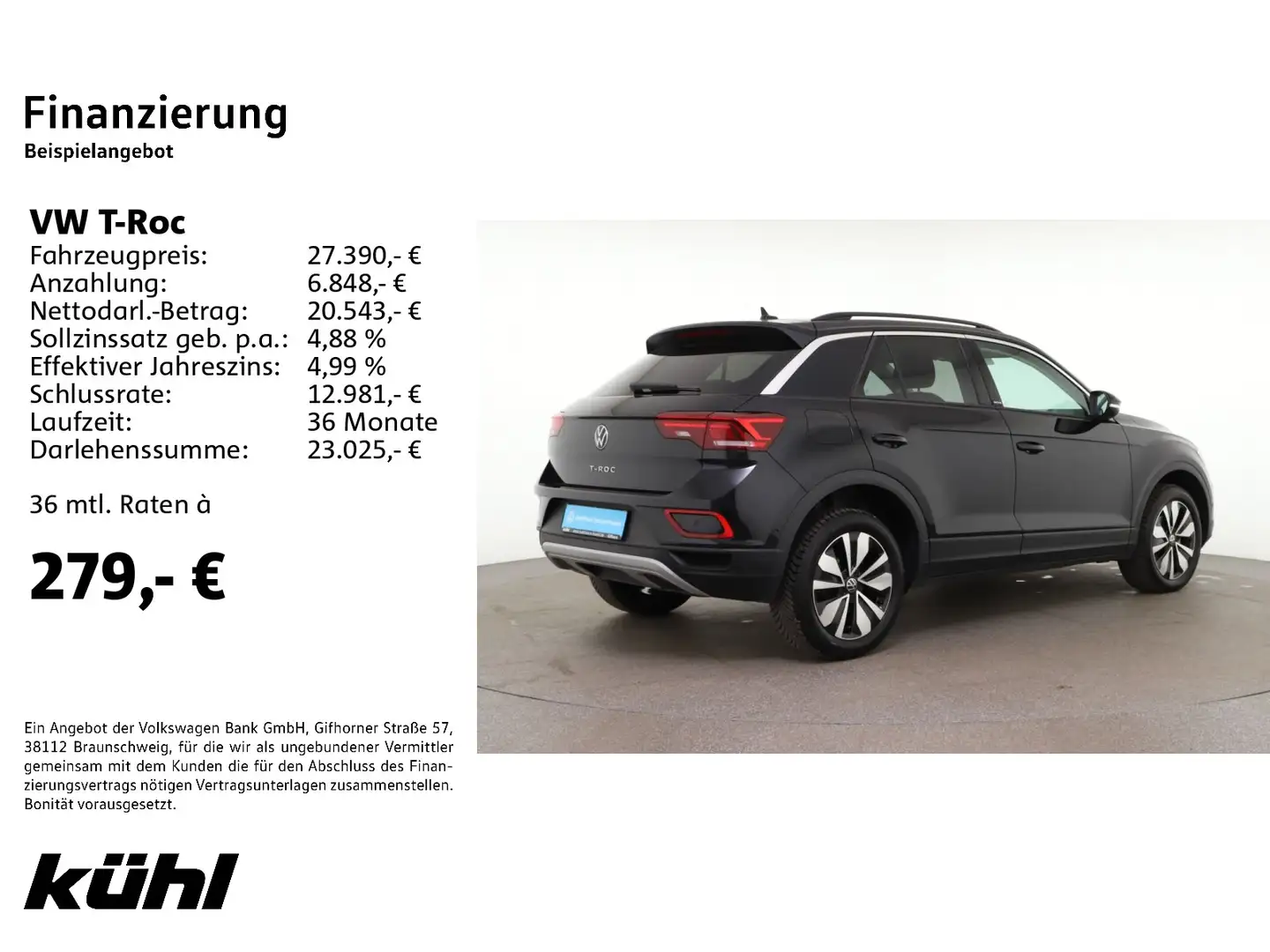 Volkswagen T-Roc 1.5 TSI Move LED ACC Standhzg. App Navi Чорний - 2