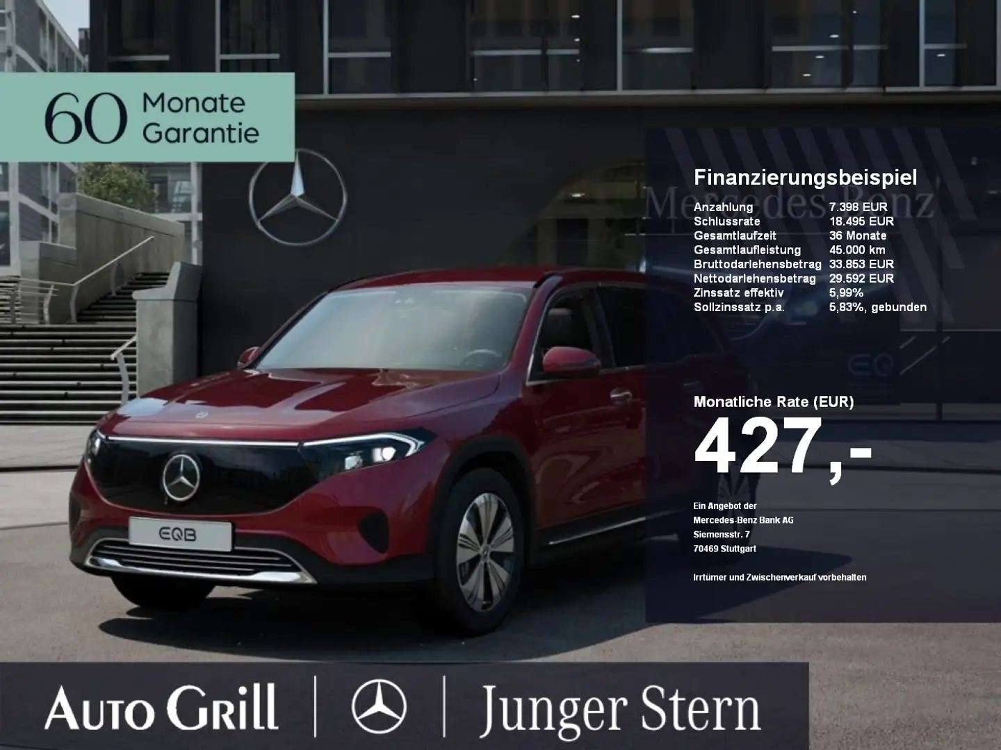 Mercedes-Benz EQB 300 4M Prog. FAP 360 Memory Distronic Roşu - 1